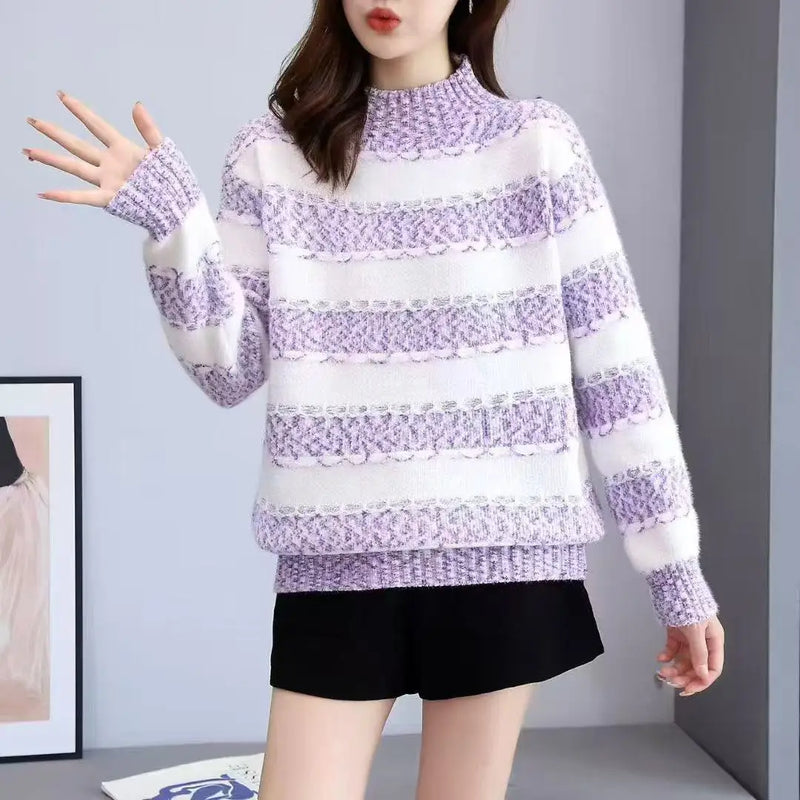 Thick Warm Student Sweater Tops New Turtleneck Winter Pullover Women's Jumper Spring Autumn Female Clothing Pulls Knitwear