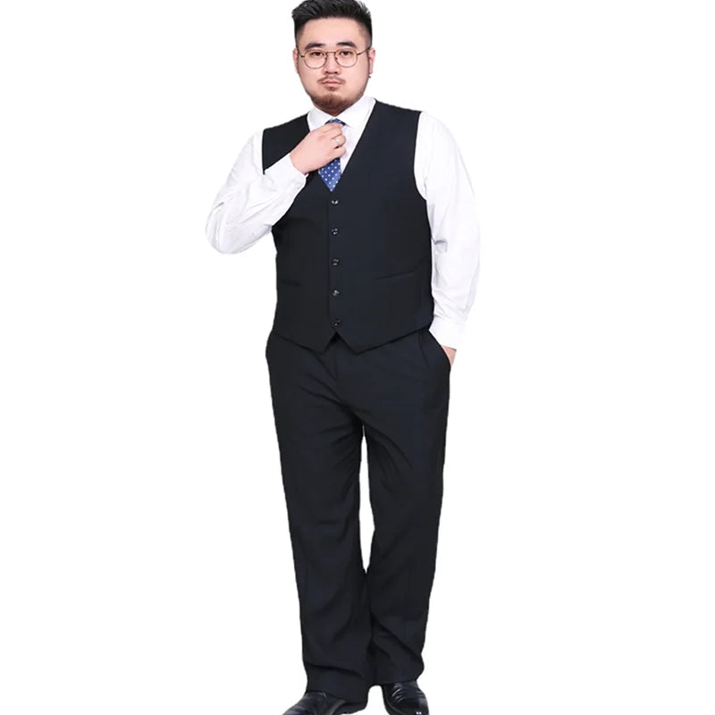 2026 New Men's Black Suit Vest , V-neck Sleeveless Vests Coat, Blue M-8XL 9XL  Very Cool Waistcoat for Fat Men