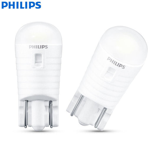 Philips LED Ultinon Pro3000 T10 W5W 6000K White Turn Signal Lamps Car Interior LED Light Reading Bulbs 11961U30CWB2, Pair
