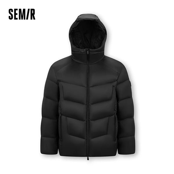 អាវក្រៅបុរស Semir រចនាបថទំនើប ទម្ងន់ស្រាល មានហ៊ូដ ៩០ ភាគរយ រោមចៀមរោមចៀមមិនជ្រាបទឹក ឆ្នាំ២០២៦ ថ្មីសម្រាប់ពាក់ប្រចាំថ្ងៃរដូវរងា