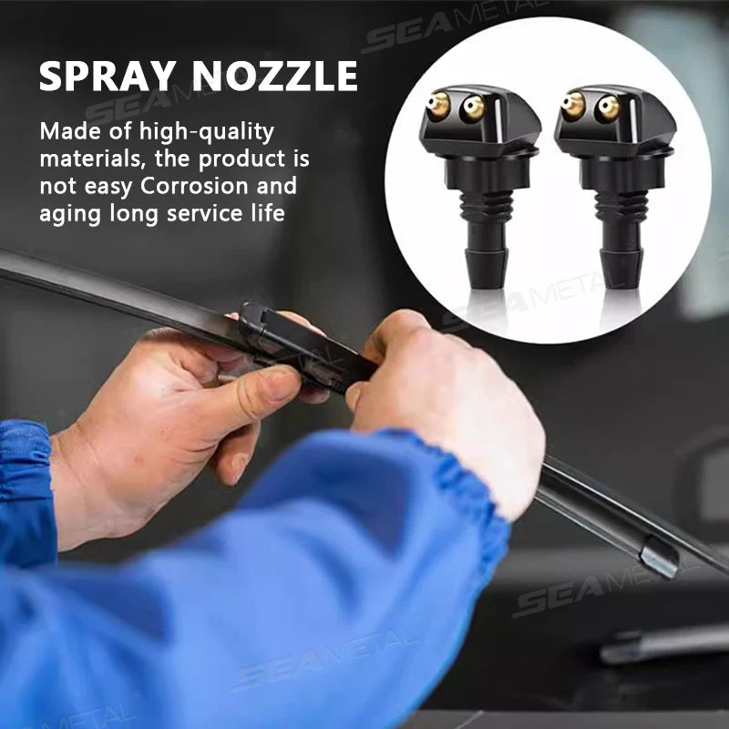 SEAMETAL 9pcs Universal Car Windshield Washer Hose Wiper Blade Pipe Jet Spray Nozzle Water Fluid Tube Connector Replacement Kit