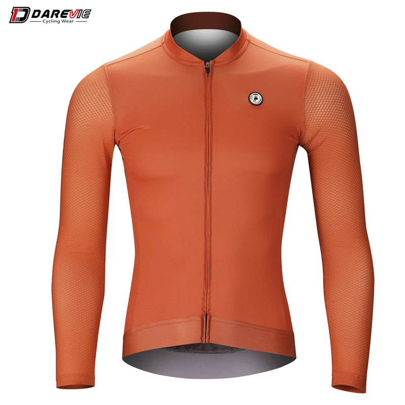 អាវយឺតជិះកង់ DAREVIE ដៃវែង Pro Aero ទំហំតូច 3D Bubble Mesh អាវយឺតជិះកង់បុរសស្ត្រីអាចដកដង្ហើមបានសម្រាប់បុរសជិះកង់ Maillot