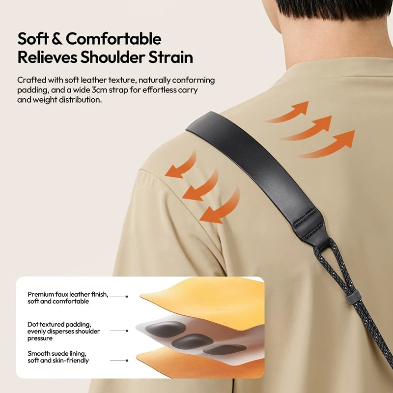 ខ្សែស្ពាយកាមេរ៉ា Ulanzi CSS2 U-Snap Lite Neck Strap ប៊ូឡុងសម្រាប់ Canon Sony Nikon Fuji គ្រឿងបន្លាស់ថតរូប