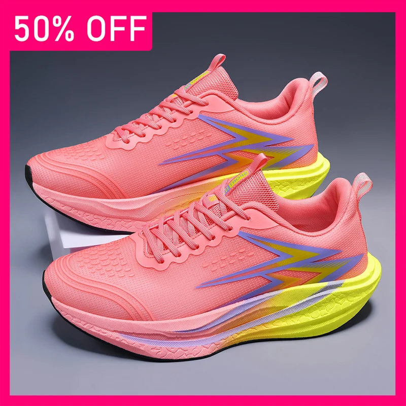 Unisex Sports Shoes Professional Running Anti Slip Thick Soled Training Shoes New Marathon Sports Breathable Light Running Shoes