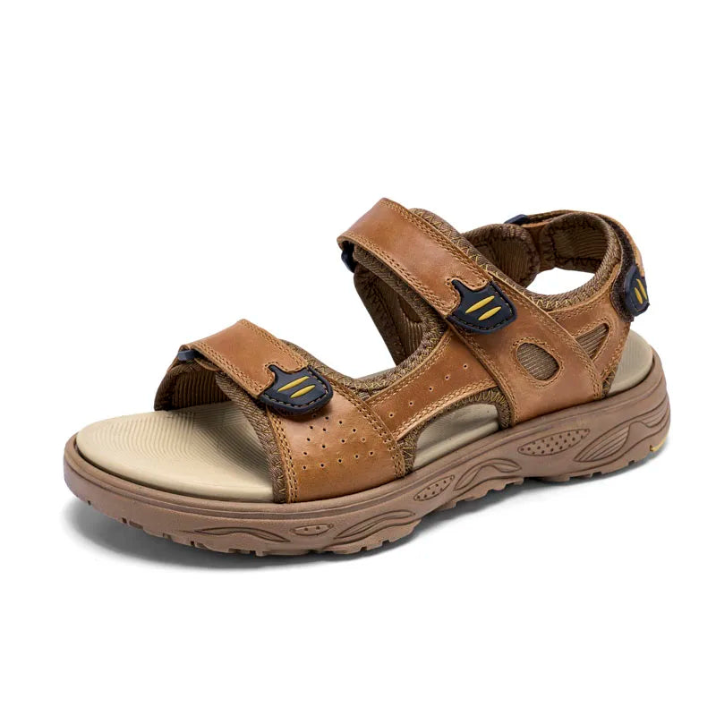 Summer Retro Sandals For Men Genuine Leather Sandals Outdoor Shoes Beach Verano Sandale Homme Sandalias Hombre