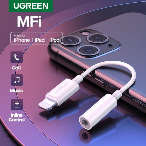 Ugreen MFi Lightning to 3.5mm Jack Headphones Adapter 3.5 AUX Cable Converter for iPhone 12 SE 11 11 Pro Max X XR iPhone 7 8 8P
