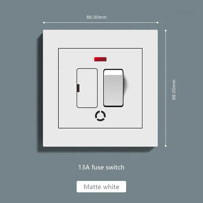 UK Standard Power Socket 13A Quick charge Plug 20W Smart Type-C Wall Outlet,220V Electrical Universal Wall Light 2way Switch