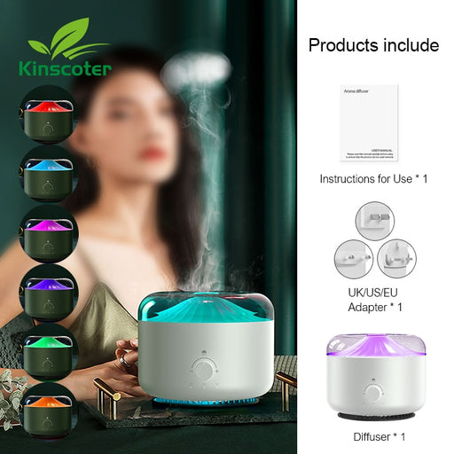 1.3L Jellyfish Smoke Ring Air Humidifier 110V 220V Fragrant Essential Oil Aroma Diffuser For Aromatherapy Spa Yoga White use 10 hours