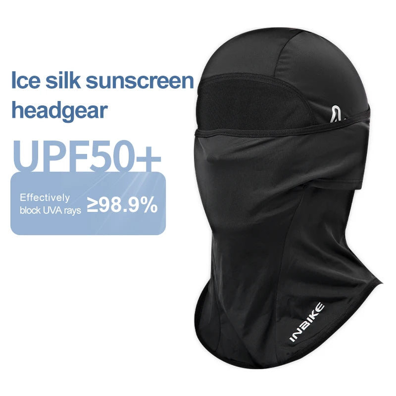 INBIKE Summer Cooling Cycling Face Mask Sun Protection Cover Ice Silk Neck Gaiter Hood for Men Women Bicycle Motorcycle Running