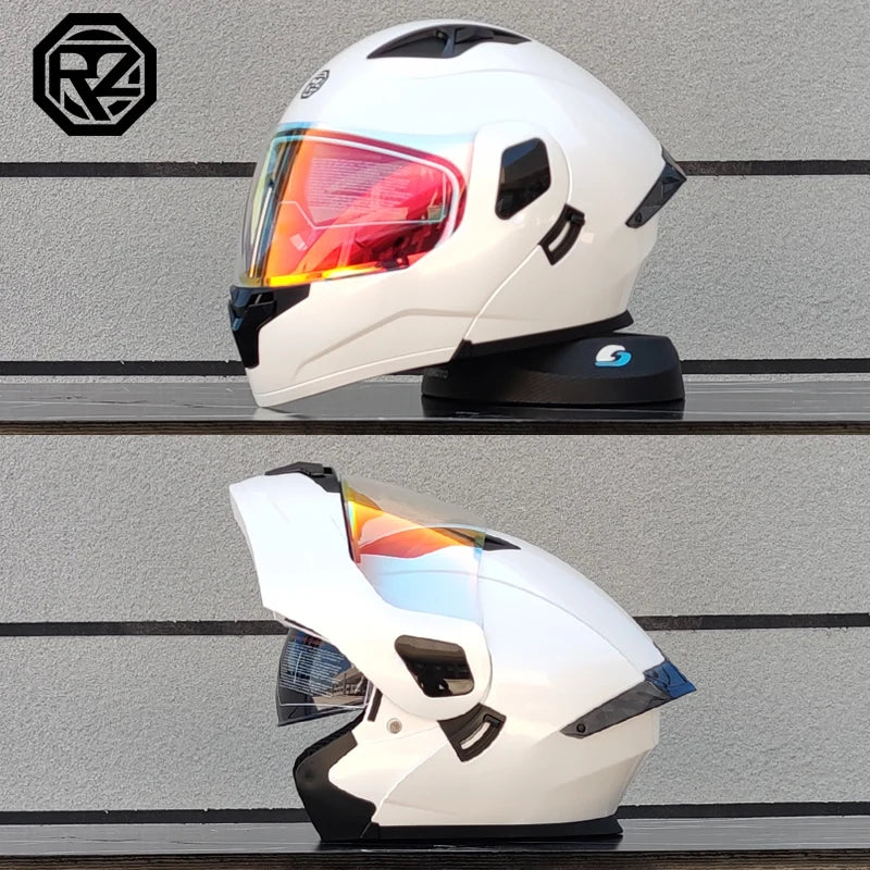 2023 New Arrival Men Motorcycle Professional Racing Flip Up Helmet ABS Material Modular Dual Lens Helmets DOT Certification