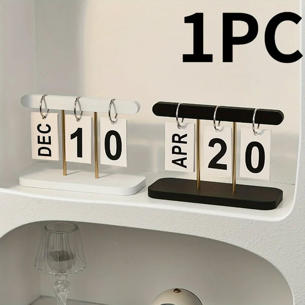 1pc Minimalist Nordic-Style Page,Turning Calendar, Perfect for Decorating Desk Or Living Room table,English text, calendar.