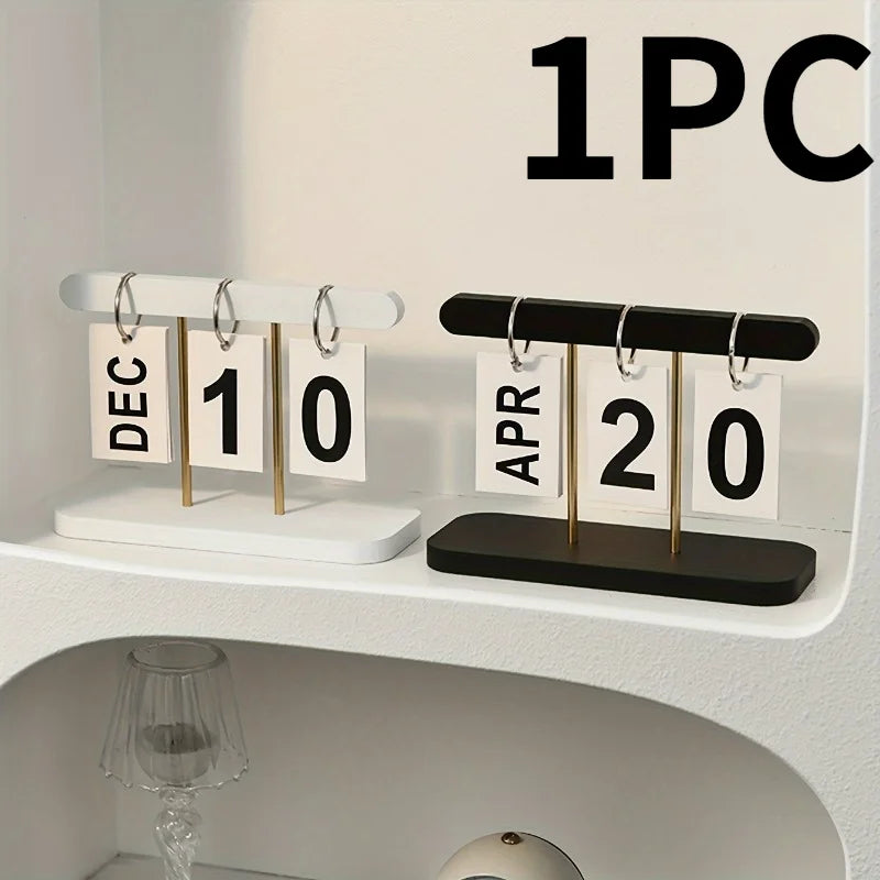 1pc Minimalist Nordic-Style Page,Turning Calendar, Perfect for Decorating Desk Or Living Room table,English text, calendar.