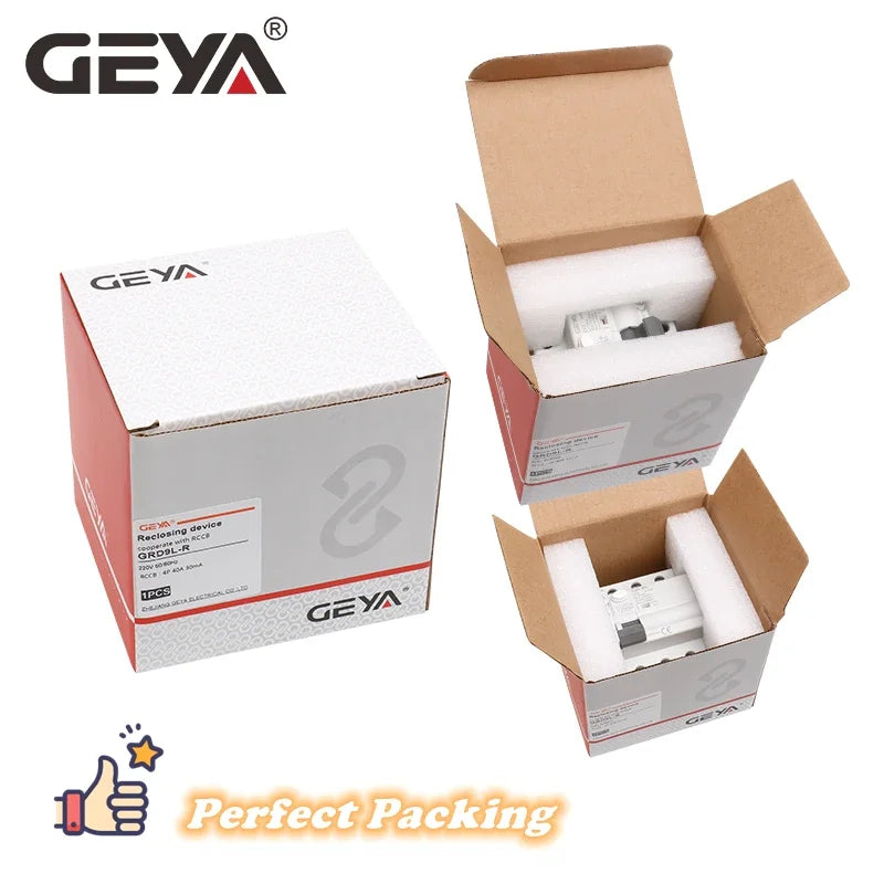 ឧបករណ៍បំបែកសៀគ្វី GEYA GRD9L-R RCCB ឧបករណ៍បិទដោយស្វ័យប្រវត្តិ 2P 40A 30mA 100mA 300mA RCD ឧបករណ៍បំបែកសៀគ្វីឆ្លាតវៃ ប្រភេទ AC