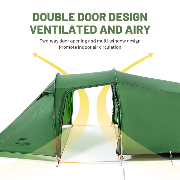 Naturehike Camping 3 Person Tent Waterproof Outdoor Ultralight Tents Glamping Backpacking 4 Season 2 Person Tent Hike Beach Tent