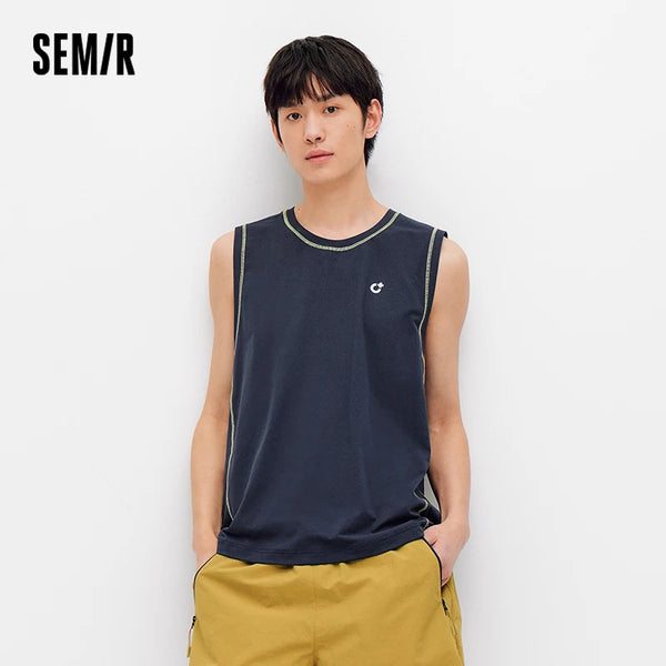 អាវកាក់បុរស Semir សម្រាប់កីឡាក្រៅផ្ទះ ដេរបែបប្លុកពណ៌ រលុងបន្តិច បោះពុម្ពឆ្លុះបញ្ចាំង រដូវក្តៅឆ្នាំ ២០២៦ អាវធម្មតា