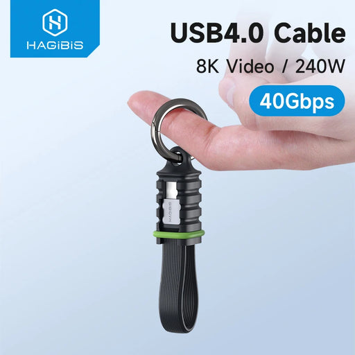 Hagibis Short USB4 Data Cable Portable Keychain Kit 40Gbps USB C to Type C Cable PD 240W for Thunderbolt 3/4 iPhone 15 Pro SSD