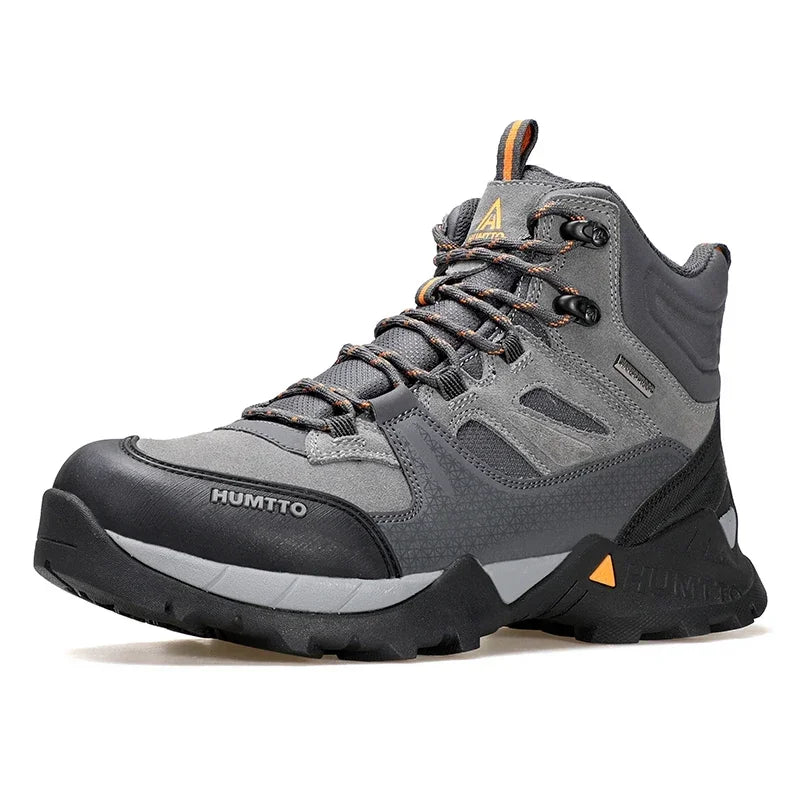 HUMTTO Non-slip Hiking Shoes Genuine Leather Outdoor Men's Sports Shoes Winter Safety Sneakers for Men Breathable Trekking Boots