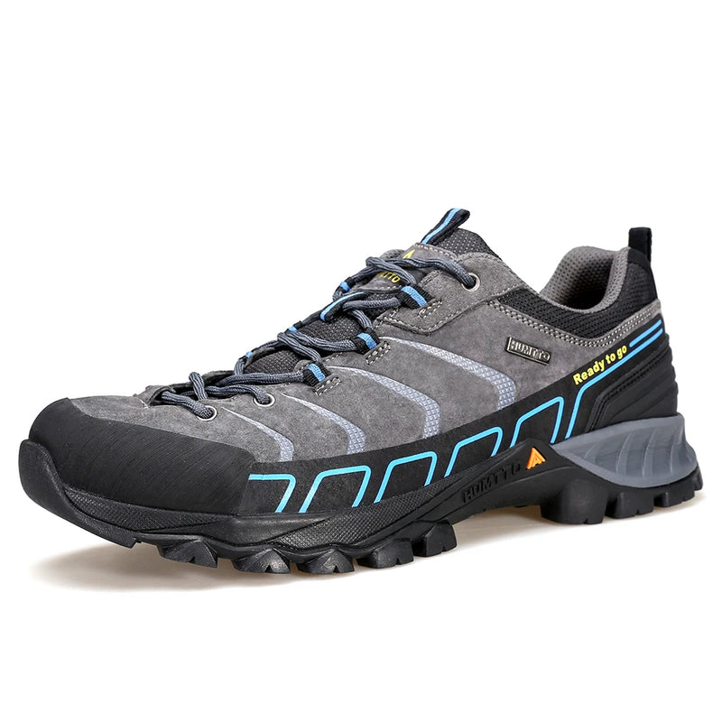HUMTTO Hiking Shoes Mens Luxury Designer Climbing Trekking Sneakers for Men Genuine Leather Outdoor Sports Safety Work Man Boots