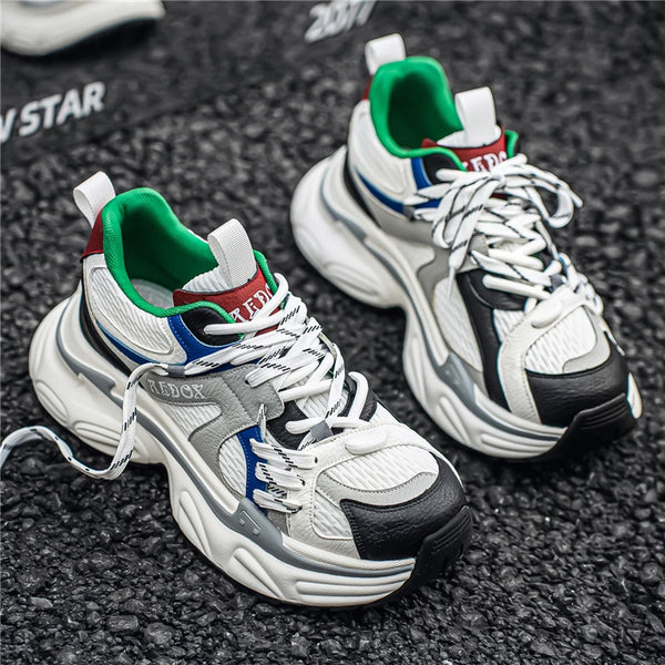 Chunky Sneakers Four seasons New Breathable Light Soft sole Men's Outdoor Casual Running Sports Shoes Fashion Walking Mesh Shoes