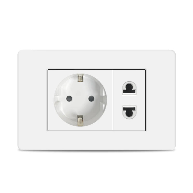 EU Korea Power Plug with 16A Usb Wall Socket,Electric 2Way Light Switch Panel,Universal USB Type-C 20W Fast Charging Outlet 220V