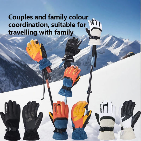 Naturehike 2025 New 3 Colors Sheepskin Ski Warm Gloves 3M Insulated Cotton Multifunctional Touchscreen Windproof Couples Gloves