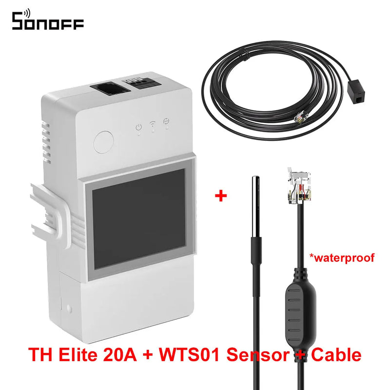 SONOFF TH Elite 16A/20A Smart Temperature & Humidity WiFi Switch Dry Contact Real Time Monitoring via eWeLink Alexa Google