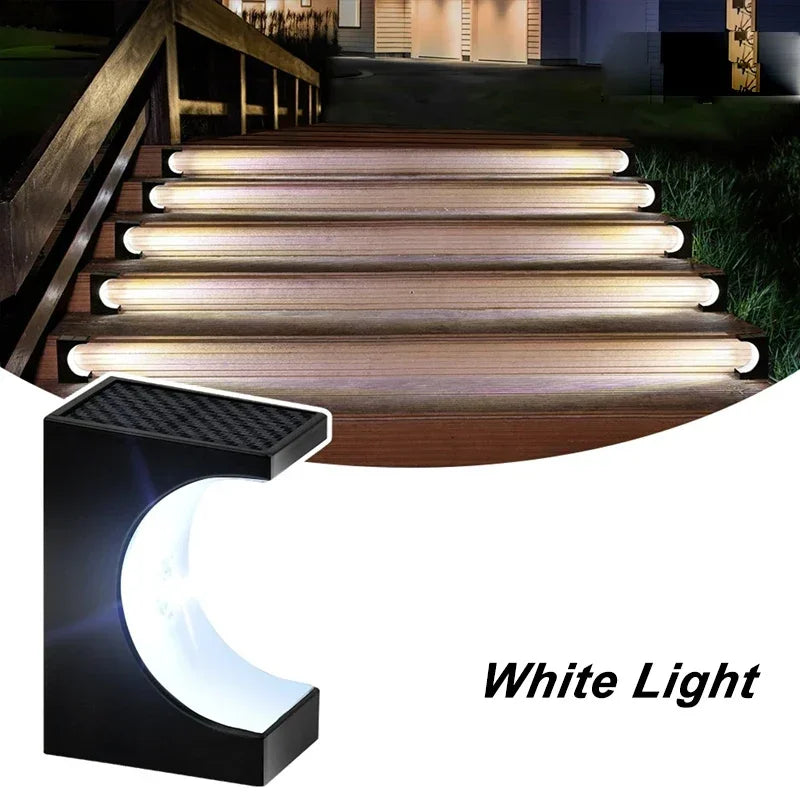 Solar-Powered LED Step Lights Outdoor Sensor Lighting for Stairs Garden & Pathway Outdoor Lighting IP65 Solar Powered Waterproof