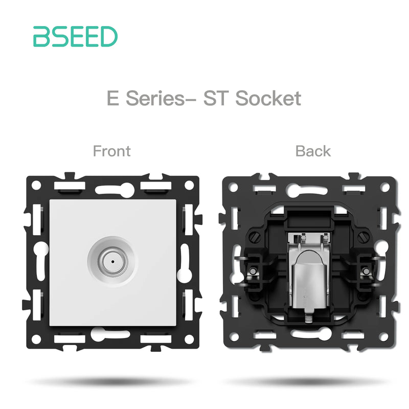 BSEED 1/2Gang Button Switch Function Part Glass Frame Only Light Switch DIY Part ST/TV/CAT6 Scoket Parts Free Combination