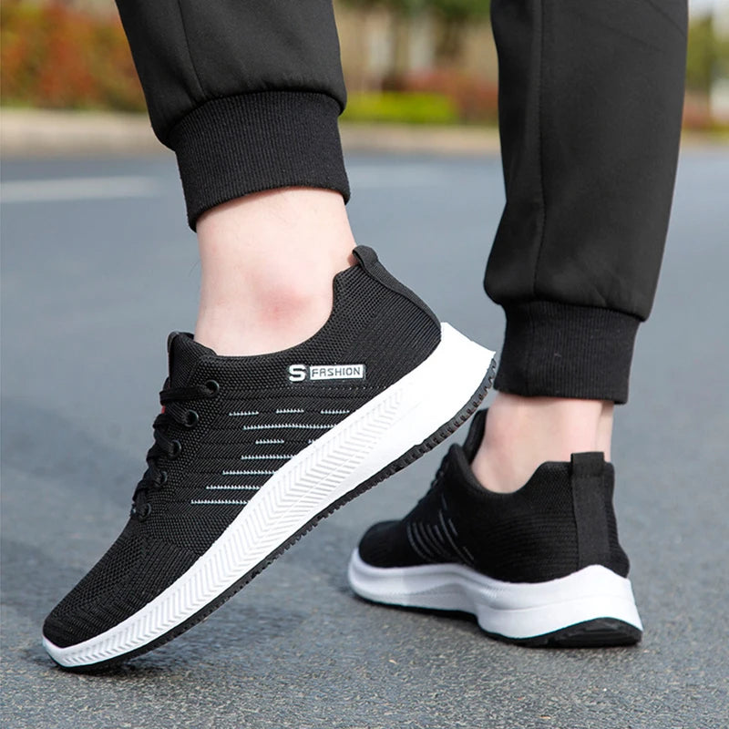 Spring Summer Men's Shoes Breathable Light Casual Sports Shoes Outdoor Soft Soles Comfort Lace Up Running Shoes Student Sneakers