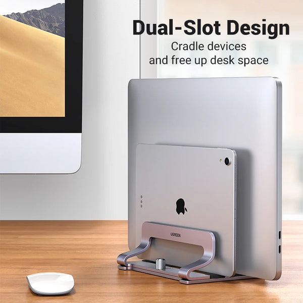 UGREEN Vertical Laptop Stand Holder For MacBook Air Pro Aluminum Foldable Notebook Stand Laptop Support MacBook Pro Tablet Stand