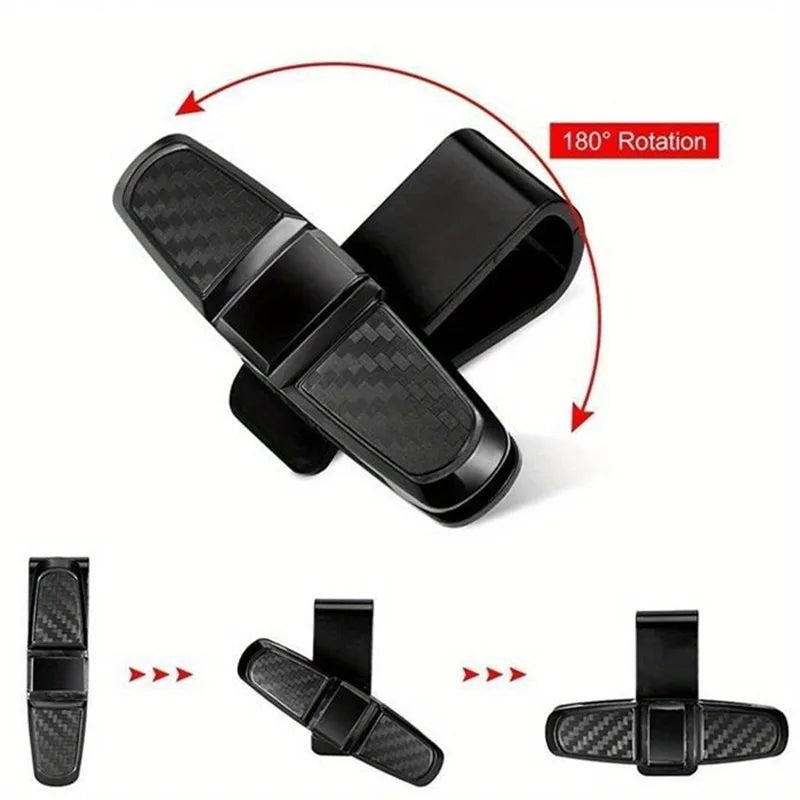 2pcs Car Visor Sunglass Holder Clip, Portable Eyeglasses Mount, ABS Material Auto Accessories Compatible with Various Models.