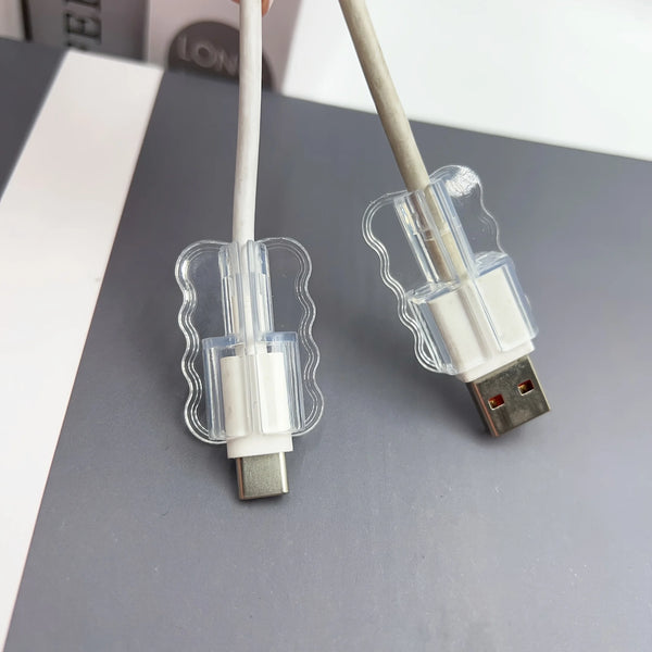 ខ្សែ USB និង Type-C ចម្រុះចំនួន 5/10 ដុំ ជាមួយនឹងគម្របថ្លា សម្រាប់ទូរស័ព្ទដៃ ស័ក្តិសមសម្រាប់ខ្សែថាមពលកុំព្យូទ័រ និង Power Bank