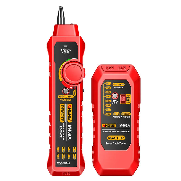 ZoeRax Network Cable Tester, RJ11 RJ45 Line Finder, Wire Tracker Multifunction with Probe, Ethernet LAN Network Cable Red CHINA