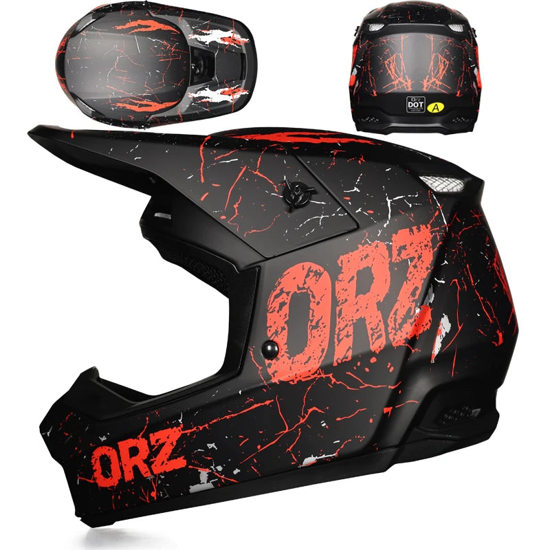 2025 Latest Off Road Motorcycle Helmet Mountain DH Off Road Helmet Bicycle Track Helmet ORZ-903