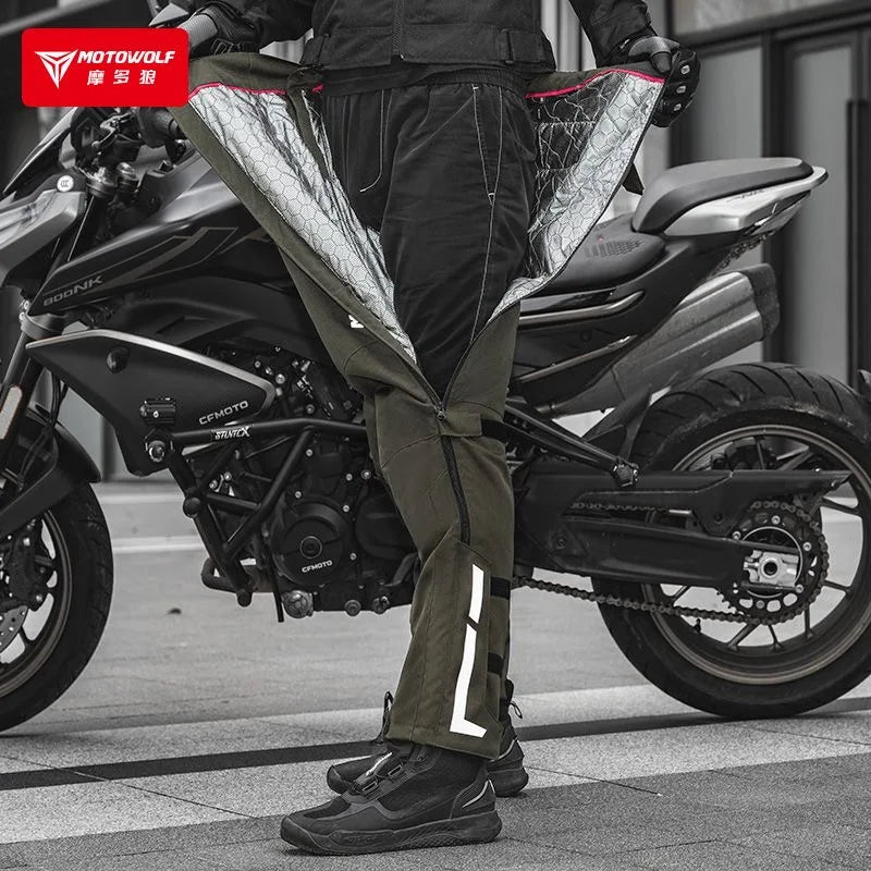 ខោម៉ូតូ Motowolf រដូវរងា កំដៅអគ្គិសនី បញ្ចេញខោរហ័ស ខោរដូវរងា ក្តៅ ការពារខ្យល់ ការពារទឹកជ្រាប ជាមួយ CE Prot