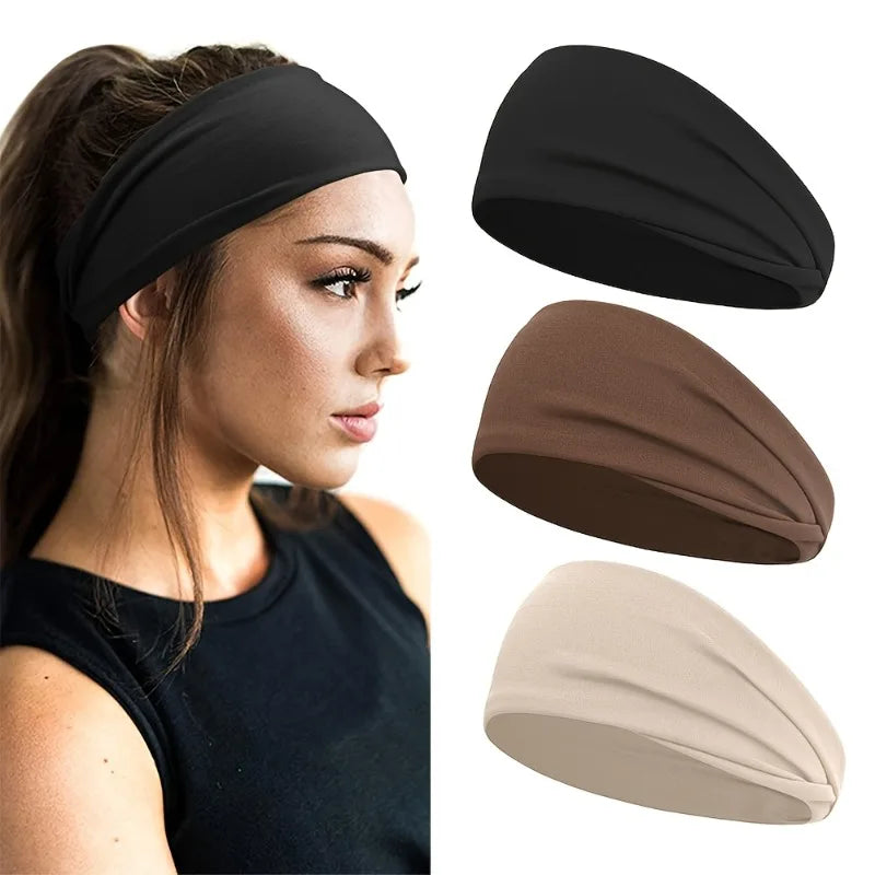 1pc Sports Headbands-Wide Elastic Hair Bands for Running,Soft Stretchy Breathable Fabric, All-Season Comfort,Yoga Accessories