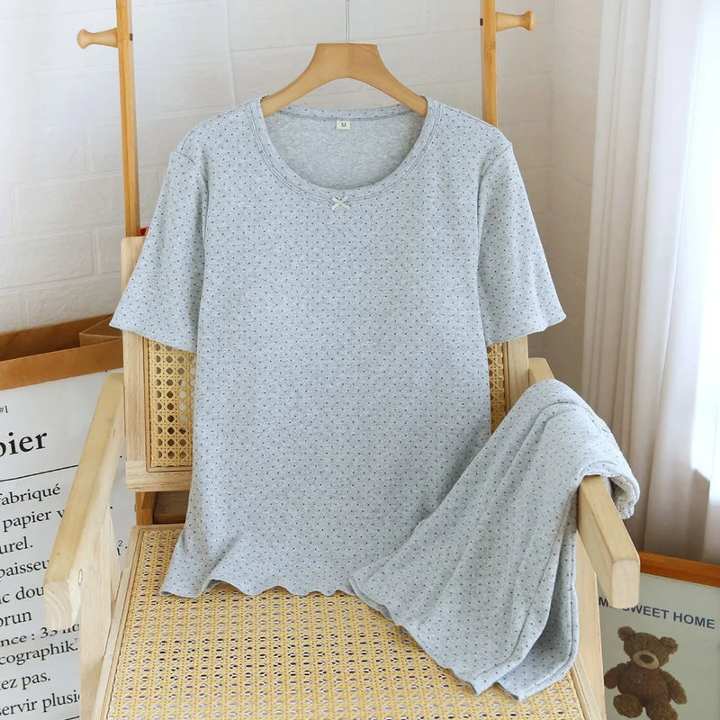 New Chest Pads Sleepwear Women's Pajamas Set Night Wear for Ladies Comfort for Homewear Short Sleeve Pajamas Women Summer Suit