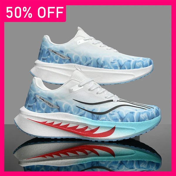 Unisex Sneakers Teenagers Outdoor Running Competition Anti Slip Training Shoes Marathon Breathe Light Thick Soled Fitness Shoes