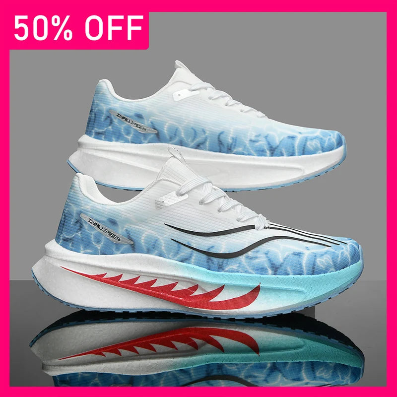Unisex Sneakers Teenagers Outdoor Running Competition Anti Slip Training Shoes Marathon Breathe Light Thick Soled Fitness Shoes