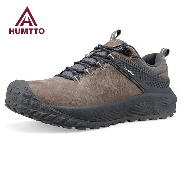 HUMTTO Genuine Leather Hiking Shoes Man Luxury Designer Trekking Shoes for Men Breathable Non-slip Outdoor Winter Men's Sneakers
