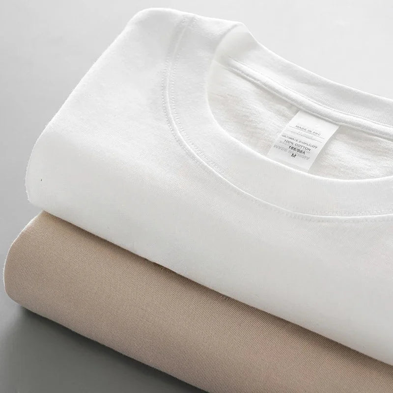 DUKEEN 8.1Oz 230gsm Men's Pure Cotton T Shirts 2025 Summer New Oversizes Solid Color T-Shirts for Men and Women Customizable