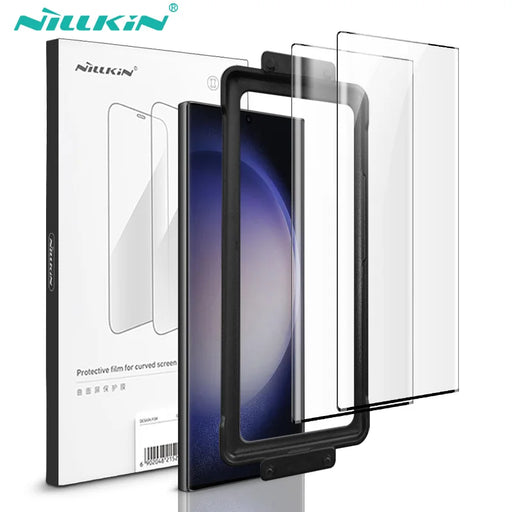 NILLKIN 2Pcs Full Glue Screen Protector For Samsung Galaxy S24 Ultra Full Cover Soft Film For Samsung Galaxy S24/S24+ With tool black