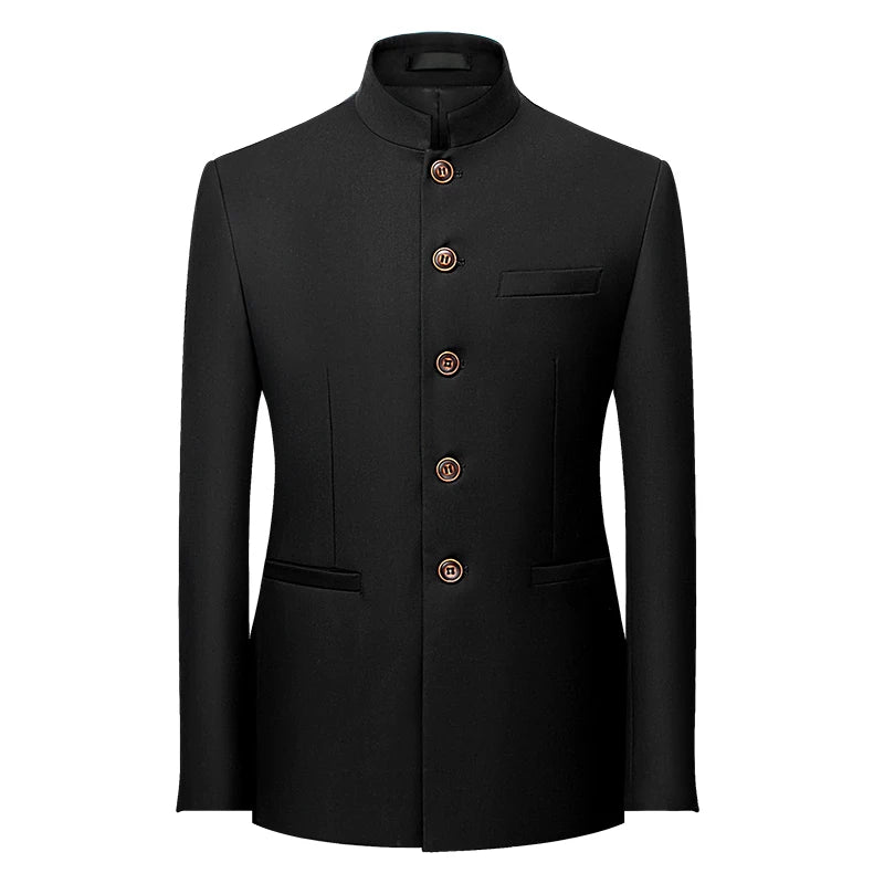 2026 Men's Chinese Style Long Sleeve Suit Jacket Korean Fit Formal Wear Asian Sizes L-7XL in Red White Black Yellow Blue Coat