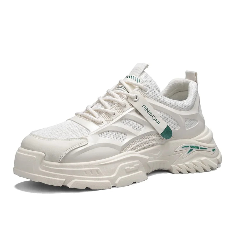 Men's thick-sole sports casual shoes spring summer soft-sole anti-slip breathable outdoor running shoes students tide sneakers