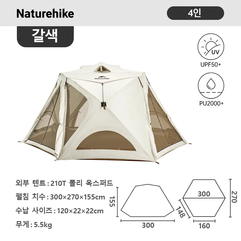 Natuehike Shade Membrane Tent Awning Umbrella Sunproof Outdoor Hiking Travel Vehicle-mounted Family Windscreen Canopy Shelter