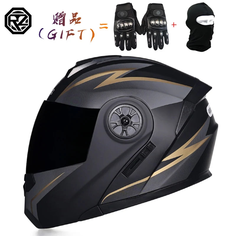 ORZ Latest DOT Approved Safety Modular Flip Motorcycle Helmet Racing Dual Lens Helmet Interior Visor