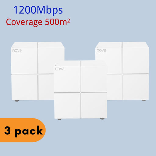 Tenda MW6 AC1200 Mesh WiFi Router 2.4&amp;5Ghz Gigabit Router Tenda Mesh Router Dual band WIFI range Extender Up to 500m² coverage AC1200 3-Pack