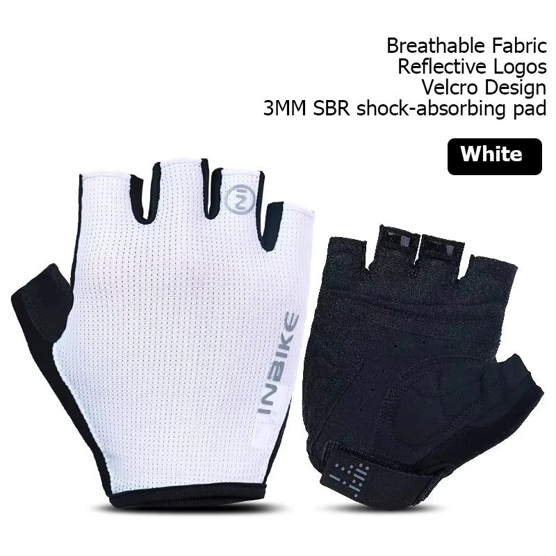 INBIKE Half Finger Cycling Gloves Summer Bicycle Gloves Shock-absorption Breathable Mountain Bike MTB Gloves Cycling Accessories
