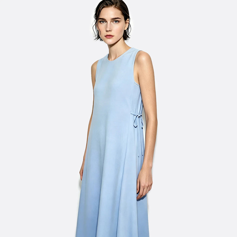 Amii Women's Casual Dresses 2026 Summer New O-Neck Lace Cutout Sleeveless Loose Fit Casual A-Line Long Dress For Women 12642178