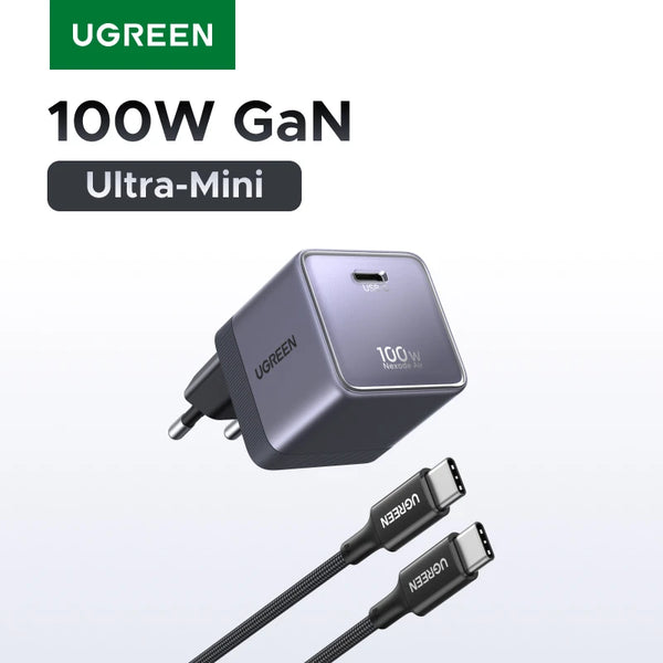 【Ultra Mini】UGREEN Nexode Air 100W GaN Charger PD3.0 QC4.0 PPS For Macbook Pro Air Laptops iPhone 18 17 Samsung S26 Ultra iPad T